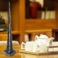 Burj Khalifa Metal Tower Model For Home & Office Decoration - Antique Golden Statue Sculpture (12cm) Collectible Monument Decorative Showpiece. 