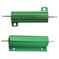 2 Pcs Aluminum Shell Wirewound Resistor Green 100W 100 Ohm & 50W 25 Ohm. 