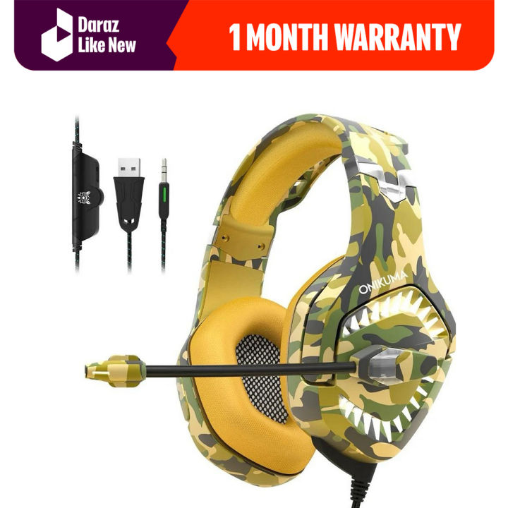 ONIKUMA K1 PRO Gaming Headset With Noise Cancellation Mic And 360 Surround Sound for PS4 PC Xbox One - Army Green