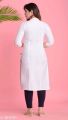 Simple White Cotton Shirt Ladies Kurti For Girls. 