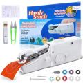 PORTABLE SEWING MACHINE MINI HANDHELD SEWING MACHINE  ELECTRIC STITCH HOUSEHOLD TOOL FOR FABRIC CLOTHING KIDS. 