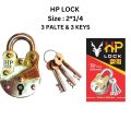HP Lock 2x1/4 3 Plate 3 Keys | Desi Lock | Heavy Duty Pad Lock | Pakistani Non-Breakable Lock | Durable & Secure Lock for Gates, Doors & Cabinets | High-Quality, Tamper-Proof Protection | Reliable Lock for Homes & Businesses. 