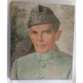 Quaid-e-Azam Portrait -with wooden frame and lamination above. 