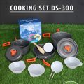 New Portable Cooking Set Outdoor Picnic Camping Cookware set Mess kit Folding Cooking set stainless steel Lightweight 10/11 Piece Durable Pot Pan Bowls Spark with Nylon Bag for camping Hiking Backpacking Outdoor Cook Equipment Set with Teapot SY-300. 