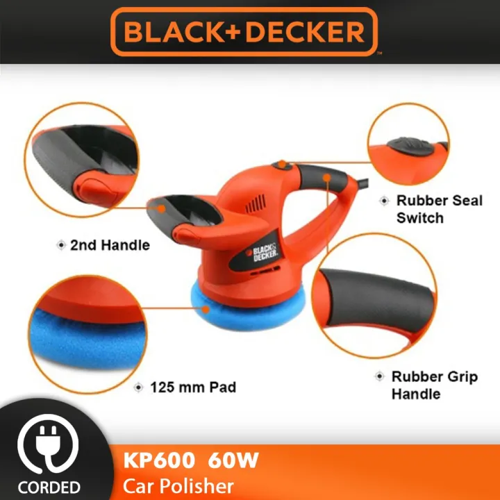 Black%20n%20Decker%20Random%20Orbit%20Car%20Polisher%20Waxer%206%20inch%2060%20Watts%20Electric%20KP600%20-%20Image%207