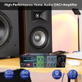 Bluetooth Home Audio Amplifier System-Upgraded 2 Channel 300 Watt Wireless Home Audio Sound Power Stereo Receiver w/USB, Micro SD, Headphone,2 Microphone Input w/Echo, Talkover for PA. 