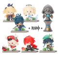 Genshin Impact Anime Figure Battlefield Heroes Zhongli Liyue Keqing Qiqi Chongyun Collectible Model Kawaii Doll Toys Gifts Kids. 