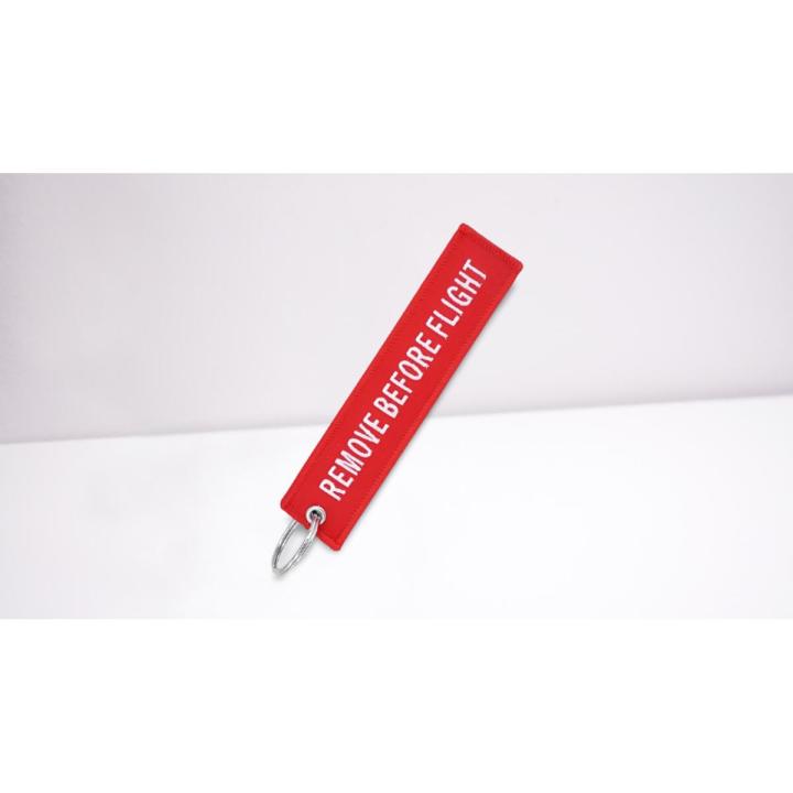 Remove Before Flight Woven Key Ring Special Luggage Tag Label Red Chain Keychain For Aviation Gifts OEM Keychain Fashion Jewelry
