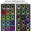 MJ26 10 Inch - RGB Led - Ring Light -  With PHONE HOLDER - Ringlight - Selfie ring light - studio light - tiktok ring light - camera light - studio lights - video light - Circle Ring Selfie -  Led Photographic -  Studio Light -  Youtube Live Show. 