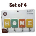 Set of 4 Wall Hooks for Hanging Keys etc | HOME Hook Very Strong | Adhesive Weight Capacity 2 kg | SJR Collections. 