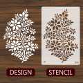 Flowers and Leaves Branch Reusable Stencil Airbrush Painting Wall Art DIY Home Decor Scrap booking Album Crafts. 