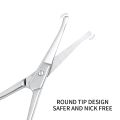Nose Hair Scissors Rounded Tip Facial Hair Curved Scissors Stainless Steel Mustache Nose Hair Beard Eyebrows Remover Trimmer. 
