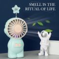 Astronaut Mini Handheld Fan Star Gradient Lights Desktop Fans Portable USB Rechargeable Fan with Mesh Cover. 