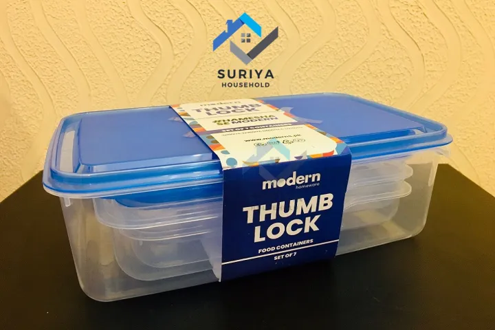 Premium%20Kitchen%20Food%20Containers%20with%20Thumb%20Lock%20BPA%20Free%20Food%20Grade%20Plastic%20Stackable%20Storage%20Boxes%20Multipurpose%20Modern%20Design%20-%20Set%20of%207%20Pieces%20-%20Suriya%20Household%20-%20Image%202
