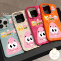 Trendy Cute Cartoon Spongebob Patrick Star Couple Soft Cover Compatible for IPhone 15 11 16 13 14 12 Pro Max X 15 16 14 Plus XR XS Max Luxury Skin Feel Leather Texture Case. 