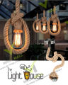 Pack of 3 - Industrial Rope Lamp Vintage Edison Hemp Rope Ceiling Light (Bulb not included). 