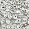 130 PCS Glass Rhinestones Sew on Rhinestones DIY Craft Jewelry Making Mixed Shapes Crystal Clear Rhinestones for Crafts Flatback Silver Claw Rhinestone Applique Shoes. 