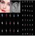 Pack of 3/12 golden/silver/Random/multi color nose rings round zircon/twisted/plain multicolor nose hoop surgical nose pin  for girls and women. 