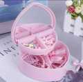 Heart Shape Cute Princess Jewellery Box for Baby Girls Makeup Box with Mirror for Girls. 