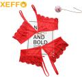 Xeffo Sexy Lingerie Bra set underwear panties stylish lace women Girls. 
