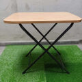 Modern Folding Table For Kitchen, Living Room and Bed Room Rectangle Shape  Cross Designed Stands | Smooth Surface. 