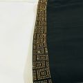 LADIES SUMMER SHAWL ONE SIDE STONE DESIGN COLOUR ( BLACK ). 