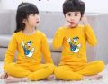 Yellow Kids Printed Girls and Boys Night dress. 