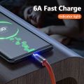 6A 120W Super Fast Charging Cable Type-C Micro-USB Metal Liquid Silicone Quick Charger Line Bold Data Wire For iPhone Android. 