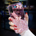 For Vivo Y20 Cover Fashion 3D Diamond Butterfly Shiny Glitter Starry Space Phone Case Clear Soft TPU Silicone Shockproof Protective Back Cover. 