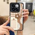 funny heat dissipation Phone Case For Xiaomi14 Pro anti-fall airbag texture soft case youth imitation leather Cartoon. 