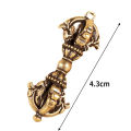 1pc Chinese Tibetan Handcraft Buddhist Copper Five Shares Dorje Vajra Pestle Crafts Mini Key Ornaments. 