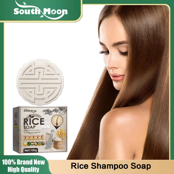 Rice Hair Growth Shamppoo Soap Repair Frizzy Split End Hair Moisturizing Anti Falling Oil Control Activate Hair Follicle Product