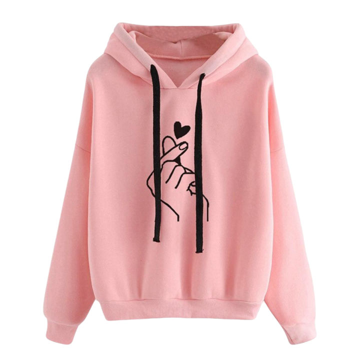 Womens Musical Notes Long Sleeve Hoodie Sweatshirt Hooded Pullover Tops Blouse Sudaderas Mujer Bts Album Moleton Feminino