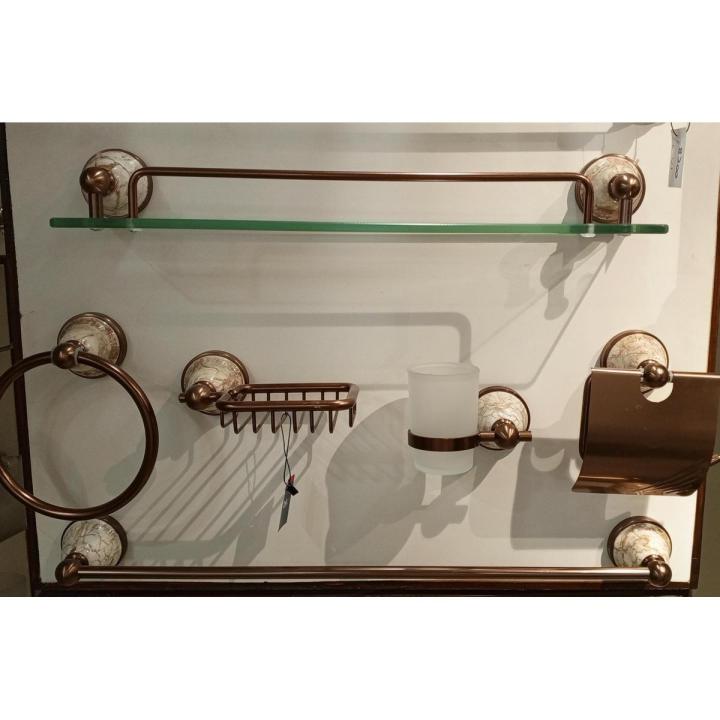 Aluminum Marble 7 Pcs Bathroom Set