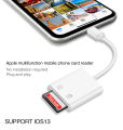 For iPhone Multi Card Reader for Lightning SD TF Memory Card Reader Support IOS13 14 For Huawei USB Type C Adapter Cardreader. 