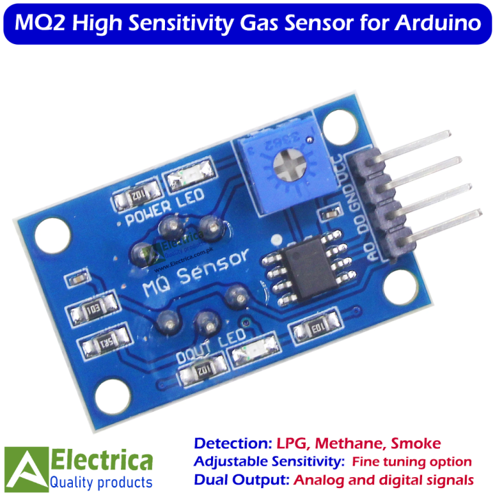 MQ-2 Gas Sensor Module for LPG, Propane, Methane Detector Smoke ...