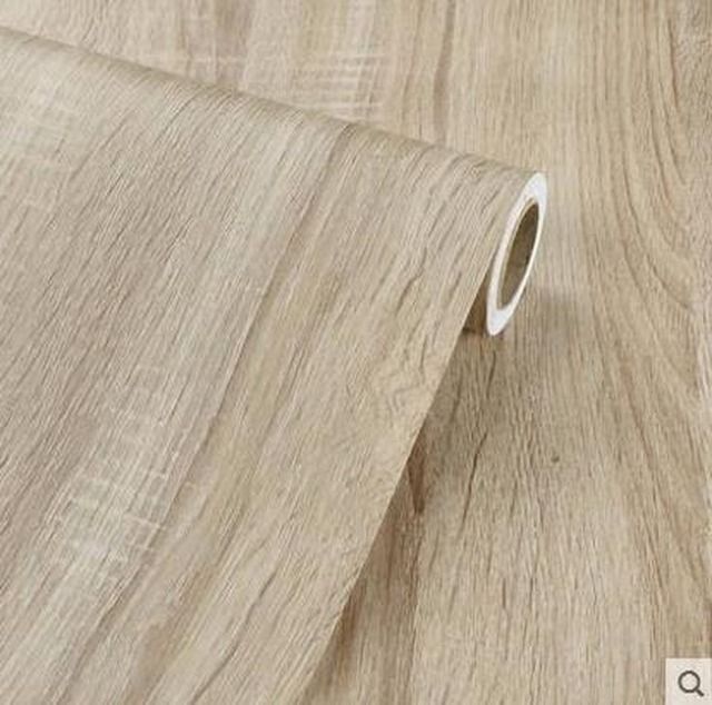 PVC Wood Grain Stickers Wardrobe Cabinet Table Furniture Renovation ...