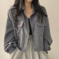 Autumn japaneseinsThin Style Outerwear Coat Casual Jacket Outer Shirt Long Sleeve Female Student Korean Style Loose. 