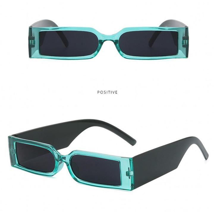 Rectangle Frame Fashion Sunglasses-Small Frame Square Sunglasses -Vintage Colorful Wide Leg Eyeglasses