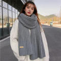 Winter Thickened Thermal Knitted Scarf for Women Men Solid Color Korean Warmer Long Size Scarve Christmas New Year Gifts Unisex. 