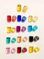 15 Glass Crystal Transparent Multicolor 14mm* 10mm  Cylinder Beads for DIY, Jewelry Making, Crafting – 14mm* 10mm  Cylinder Shape Beads | 26 pcs Mix Set. 