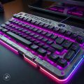 Metallic Gaming Keyboard RGB with Mechanical Feeling And Free RGB Lighting Wired Waterproof Keyboard for Gaming. 