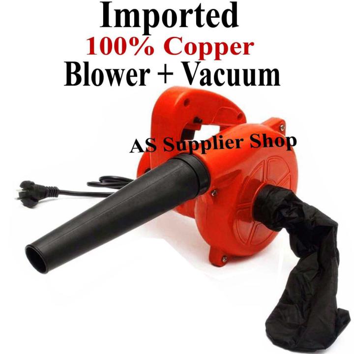 Imported 100% Pure Copper Winding Portable Electric Air Blower Vacuum Cleaner Double Function Dust Blower & Dust Vacuum Cleaner Electric Blower Compressor Pump With Dust Bag