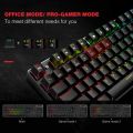 HAVIT Mechanical Gaming Keyboard 105 Keys UK Layout, Blue Switch Mechanical Wired PC Gaming Keyboard for Computer/Laptop and More, Black (HV-KB432L-LED UK). 
