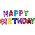 Happy Birthday Foil Balloons Theme Rainbow Color  | 16 inches | 13 Pcs | Rainbow. 