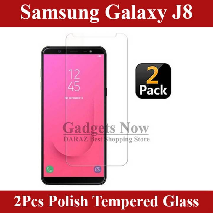Samsung Galaxy J8 Tempered Glass Screen Protector Premium High Quality Polish Glass For Samsung Galaxy J8 - 2Pcs