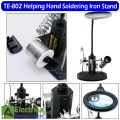 TE-802 2.5x6D/4x12D USB Auxiliary Clip Welding Magnifying Glass 16 LED Hand Soldering Solder Iron Stand Holder Station Magnifier by Electrica. 
