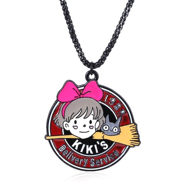 Rj Anime Kiki's Delivery Service Necklaces Cute Kiki Black Cat Jiji Cosplay Pendants Choker For Girl Jewelry