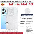 infinix hot 40 / 40Pro FULL BACK 360 premium Protection Skin Wrap full cover Premium Quality back sheet wrap. 