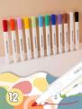 Acrylic Markers Pack of 12 pcs with plastic box packing. 